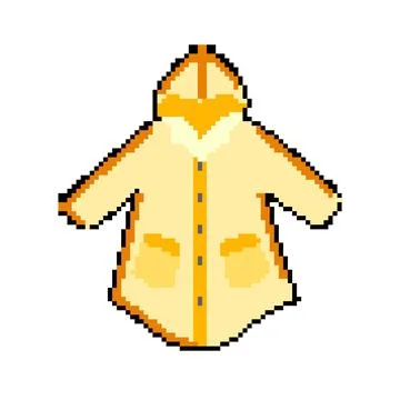 Coat rain jacket pixel art vector illustration Stock Illustration
