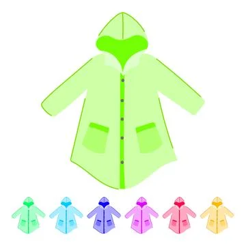 Coat rain jacket vector cartoon graphic Stock Illustration