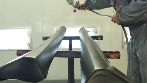 Coating paint car elements Stock Footage 72114142