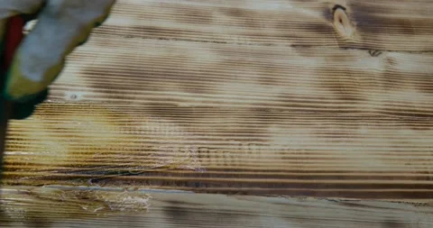 Coating wood with varnish. Stock Footage 137042210