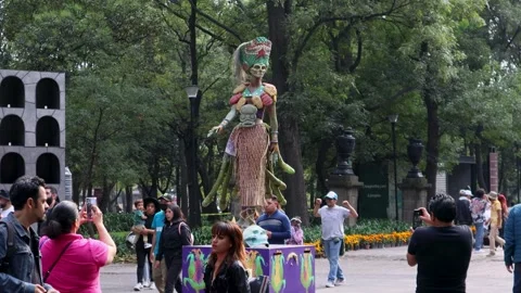 Coatlicue sculpture in the Chapultepec forest. Stock Footage 243035936