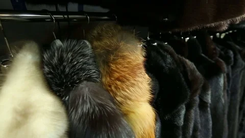 The coats on the rack in the store Stock Footage 78377700