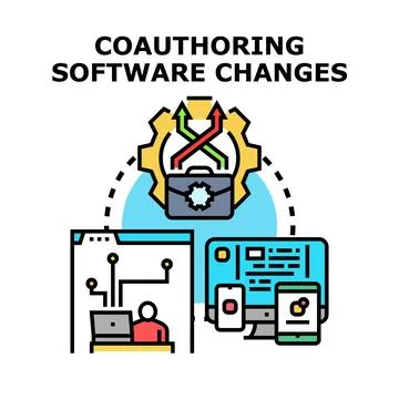 Coauthoring software development and change management using technology Illustrazione stock