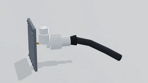 Coax connector rf microwave 3d loop white background 3D animation seamless loop Stock Footage 341851257