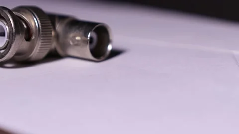 Coax T Adapter, macro Stock Footage 136342140