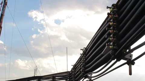 Coaxial cable going directly to the antenna Stock Footage 58802702