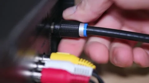 Coaxial Cable Install Closeup Detail Stock Footage 22187260