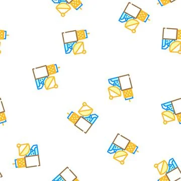 Coaxial cable for television signals vector seamless pattern Stock Illustration