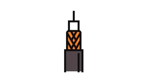 Coaxial cable wire color icon animation Stock Footage 326100519