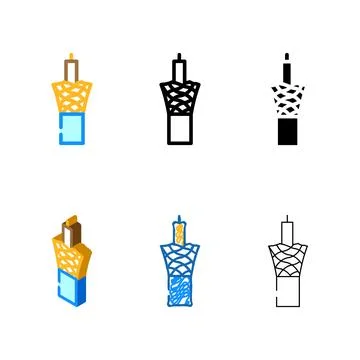 Coaxial cable wire color minimal icon vector Stock-Illustration