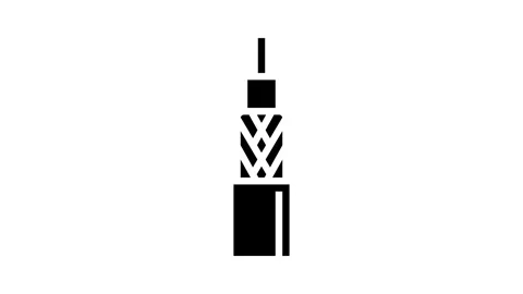 Coaxial cable wire glyph icon animation Stock Footage 326158397