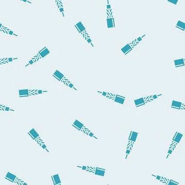 Coaxial cable wire glyph seamless pattern Stock Illustration
