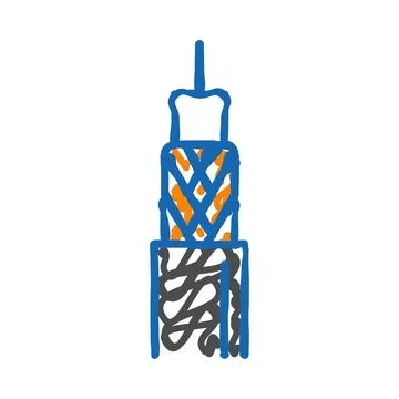 Coaxial cable wire icon doodle illustration Stock Illustration