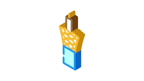 Coaxial cable wire isometric icon animation Stock Footage 327294671