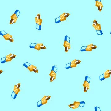 Coaxial cable wire isometric icon seamless pattern Stock Illustration