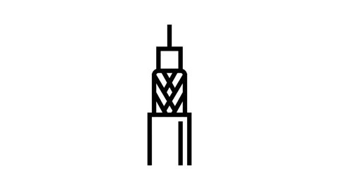 Coaxial cable wire line icon animation Stock Footage 326136792