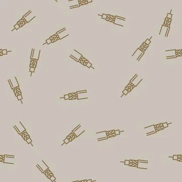 Coaxial cable wire line seamless pattern Stock Illustration