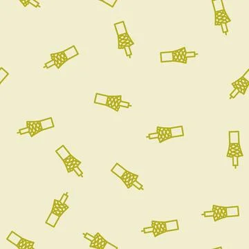Coaxial cable wire line vector seamless pattern Stock Illustration