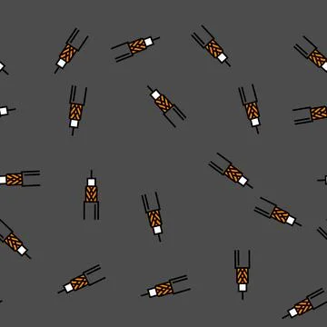 Coaxial cable wire vector seamless pattern Stock Illustration