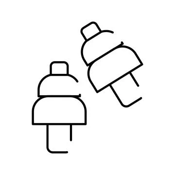 Coaxial f type connector plug line icon Stock Illustration