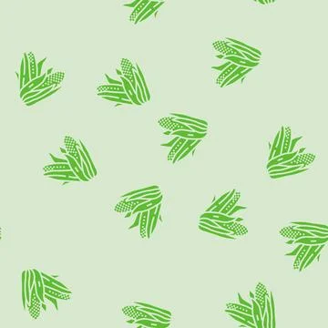 Cob corn leaf glyph seamless pattern Illustrazione stock