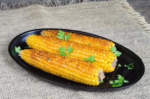 On the cob grilled corn 写真素材