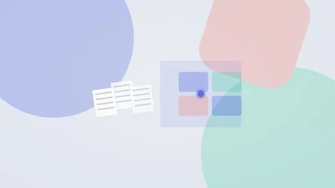 Cobalt blue and mint AI automation workflow flat design loop 動画素材 342627502