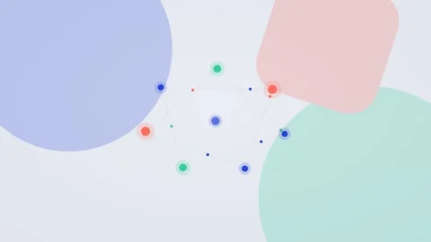 Cobalt blue and mint AI automation workflow flat design loop Stock Footage 342627613