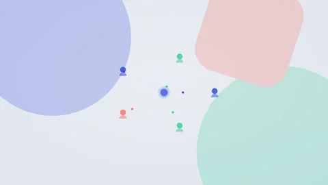 Cobalt blue and mint AI automation workflow flat design loop Stock Footage 342627941