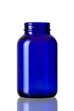 Cobalt blue bottle opened Stock Photos