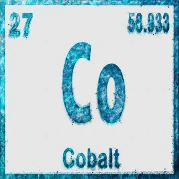 Cobalt Chemical Element Blue on White Stock Illustration
