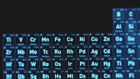 Cobalt Co periodic table element glowing blue. Futuristic scientific interface. Stock-Footage 330542103