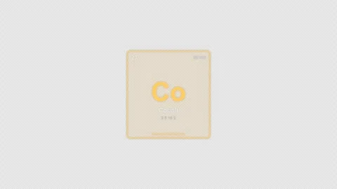 Cobalt Co Periodic Table Element Tile Labeled Animation Video Overlay Alpha 4K Vidéo 339370403