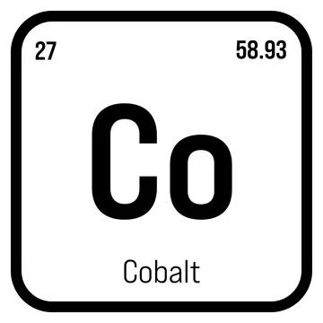 Cobalt, Co, periodic table element Stock Illustration