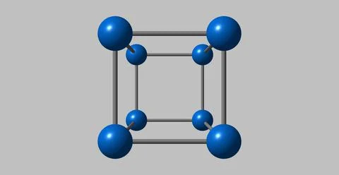 Cobalt crystal structure isolated on grey Stock Illustration