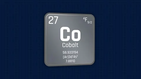 Cobalt or Co Element Periodic Table Animation on Grid Background Stock Footage 155417394