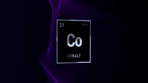 Cobalt Periodic Table Element Symbol on Dark Background Vidéo 334721766