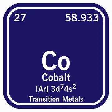 Cobalt Periodic Table of the Elements Vector illustration eps 10 Stock Illustration