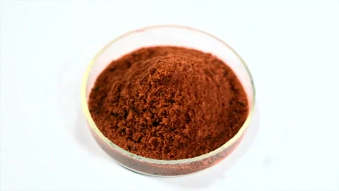 Cobalt sulphate Small Red Crystals Or Crystalline Powder. Stock Footage 246956135