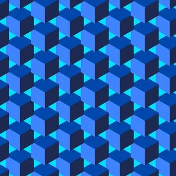 Cobalt Tech isometric geometric pattern Stock Illustration