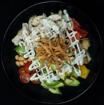 Cobb salad with ranch dressing Stock Photos