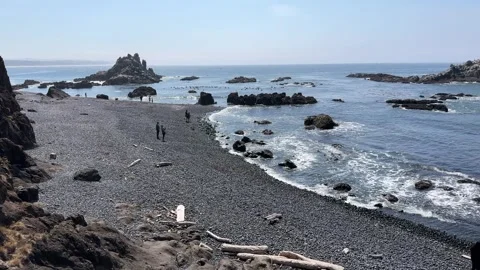 Cobble Beach at Yaquina Head on the Oregon Coast Stock Footage 250647079