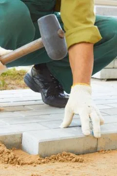 Cobble-stone laying down Stock Photos