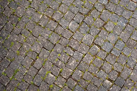 Cobble Stone Road Grey Lines Background Stock Photos