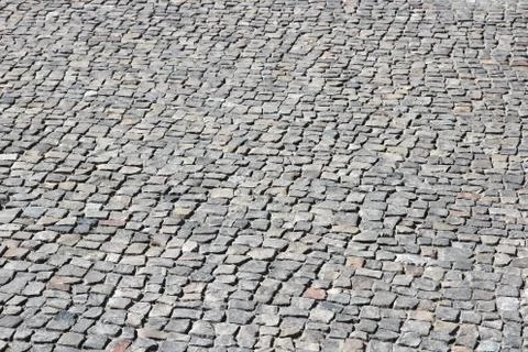 Cobbled square backgrond - cobbles pattern in Berlin, Germany. Stock Photos