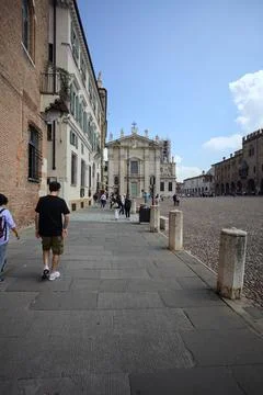 Cobbled square in a town Stock Photos