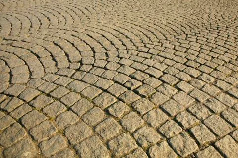 Cobbled street in Brussels with pattern Stock Photos