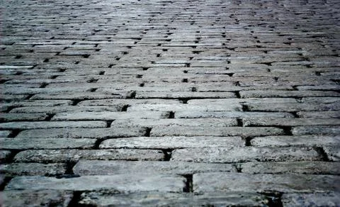 Cobbled street floor tile old brick style Fotos Stock