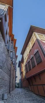 On a cobbled street. Stock Photos