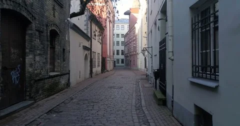 Cobbled streets of the medieval city. Stock Footage 84048121